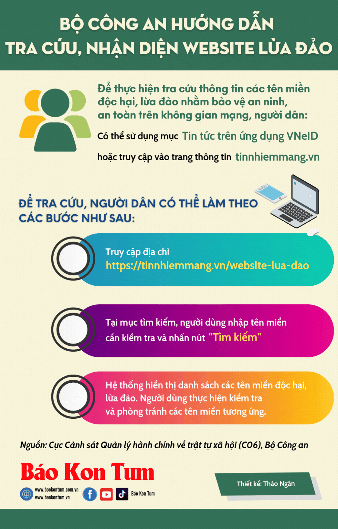 [INFOGRAPHIC] Bộ Công an hướng dẫn tra cứu, nhận diện website lừa đảo